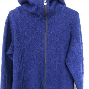 TONIA DEBELLIS Blue Hooded Sweater Jacket Size XL